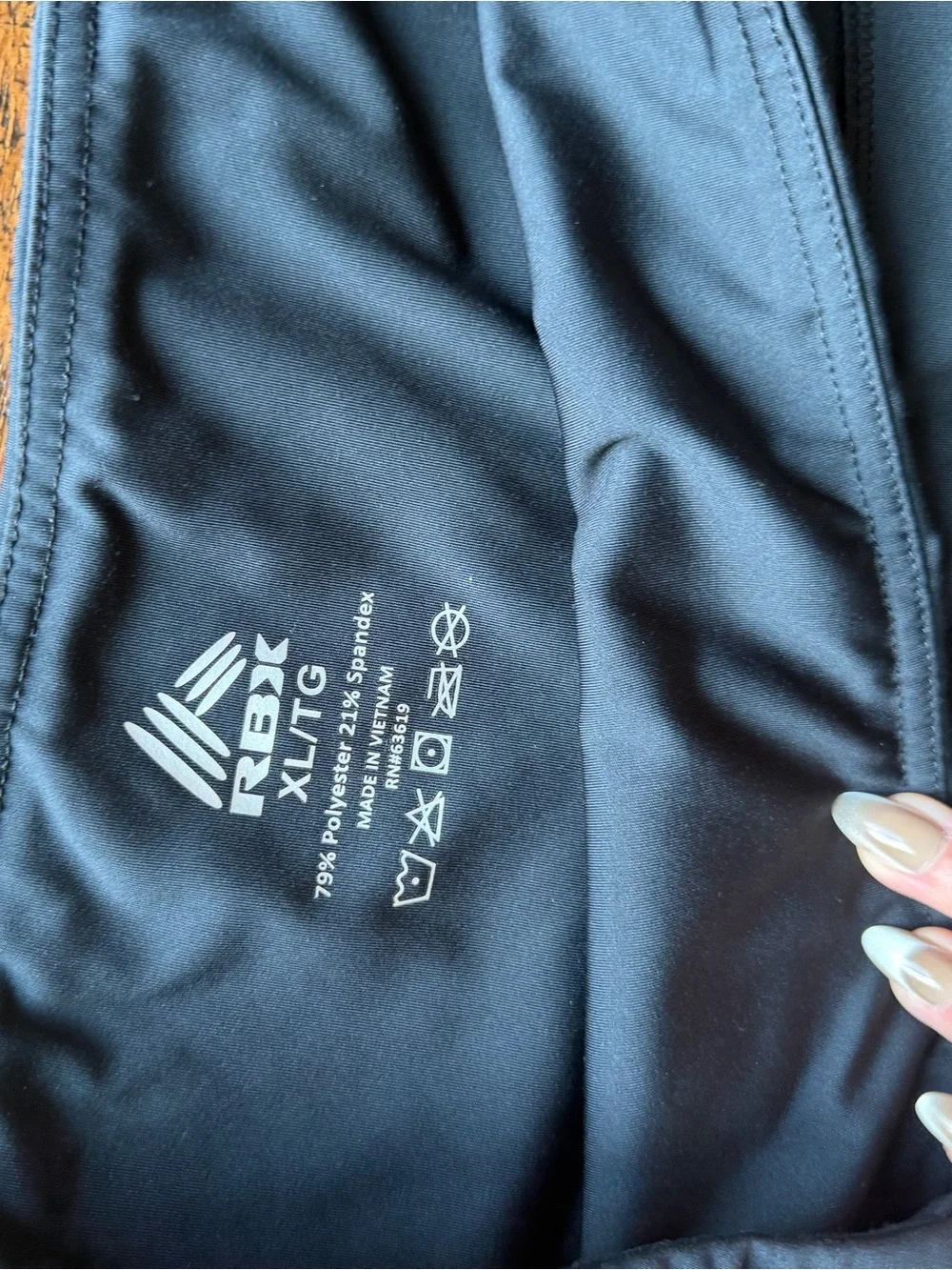RBX Black Performance Cropped Leggings with Logo Print - Picture 2 of 3